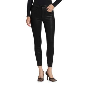 Good American Jeans Good Legs Black Coated Skinny Jeans - Size 4